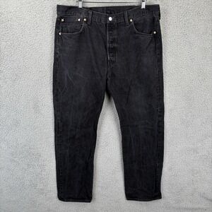 Levis 501 Jeans Mens 40 x34 (Fits 38x34) Black Straight Leg Denim